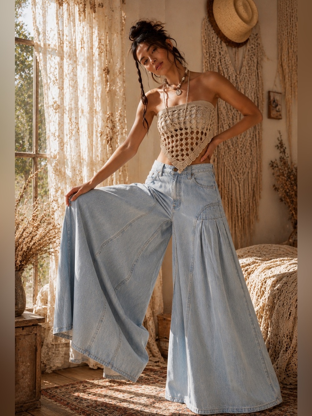 26☺️Free people 🌟NWT🌟We The Free Pandora Wide-Leg Jeans❤️